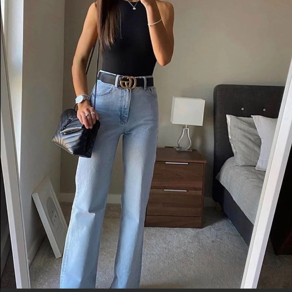 ZARA Z1975 BACK SLIT FLARED JEANS - Picture 4 of 15